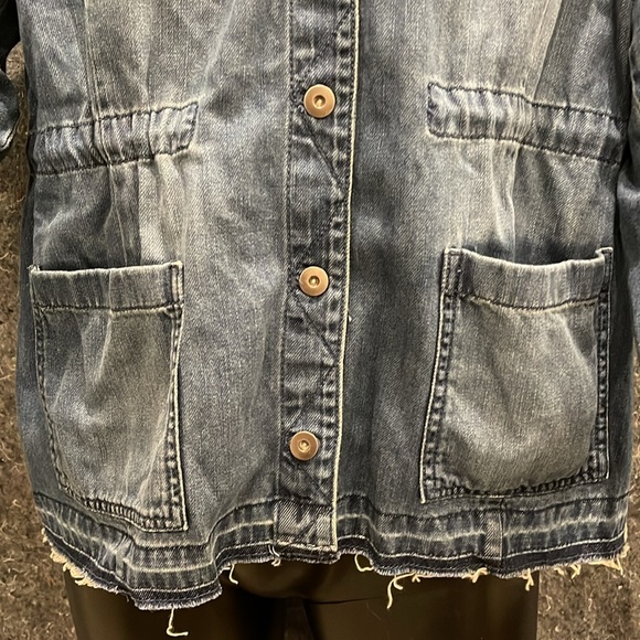 J Jill DENIM WOMENS Large Petite Button Up 100% Cotton Slip On Jean Jackets - Picture 2 of 16